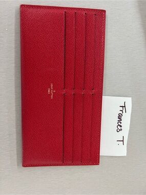 Louis Vuitton Red Saffiano Leather Card Holder